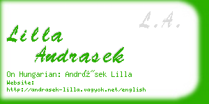 lilla andrasek business card